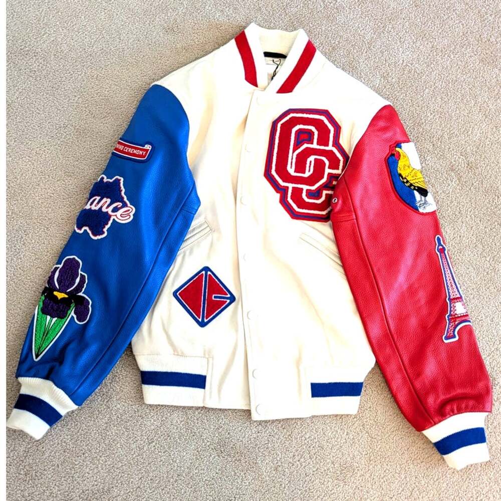 Opening Ceremony White France Global Varsity Jacket NWT
